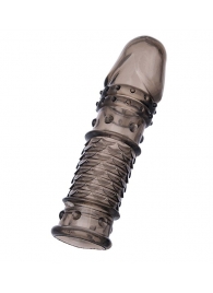 Дымчатая закрытая насадка ToyFa XLover с чешуйками и пупырышками - 13,5 см. - ToyFa - в Грозном купить с доставкой