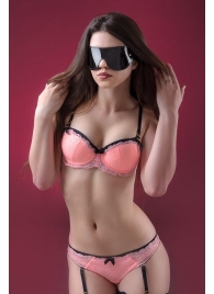 Чёрная лаковая маска на глаза - БДСМ Арсенал - купить с доставкой в Грозном