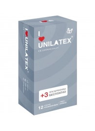 Презервативы с рёбрами Unilatex Ribbed - 12 шт. + 3 шт. в подарок - Unilatex - купить с доставкой в Грозном