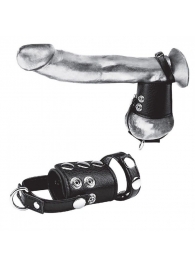 Кольцо на член и мошонку Cock Ring With 2  Ball Stretcher And Optional Weight Ring - BlueLine - в Грозном купить с доставкой