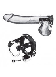 Утяжка на пенис на замочке Duo Cock And Ball Lock - BlueLine - купить с доставкой в Грозном