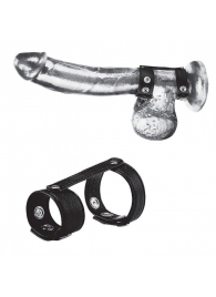 Утяжка на пенис с клёпками Duo Snap Cock And Ball Ring - BlueLine - купить с доставкой в Грозном