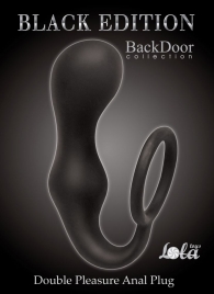 Чёрное эрекционное кольцо с анальной пробкой Double Pleasure Anal Plug - Lola Games - в Грозном купить с доставкой