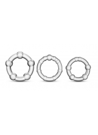 Набор из 3 прозрачных эрекционных колец Stay Hard Beaded Cockrings - Blush Novelties - в Грозном купить с доставкой