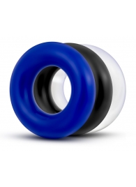 Набор из 3 разноцветных колец Stay Hard Donut Rings - Blush Novelties - в Грозном купить с доставкой