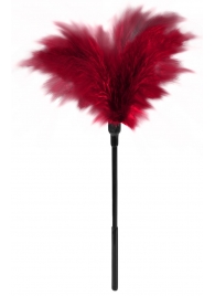 Пластиковая метелочка с красными пёрышками Small Feather Tickler - 32 см. - Blush Novelties - купить с доставкой в Грозном