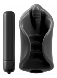 Чёрный мастурбатор Vibrating Silicone Stimulator с вибрацией - Pipedream - в Грозном купить с доставкой