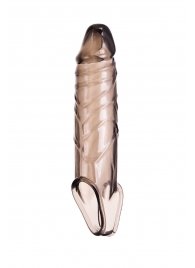 Дымчатая фаллическая насадка с подхватом и закрытой головкой - 16,2 см. - ToyFa - в Грозном купить с доставкой