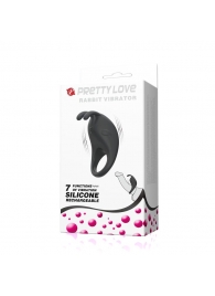 Чёрное эрекционное кольцо с вибрацией Rabbit Vibrator - Baile - в Грозном купить с доставкой