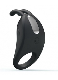 Чёрное эрекционное кольцо с вибрацией Rabbit Vibrator - Baile - в Грозном купить с доставкой