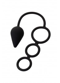 Тройное эрекционное кольцо с анальным хвостом Drop M-size - Erotist Adult Toys - в Грозном купить с доставкой