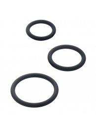 Набор из 3 чёрных эрекционных колец - ToyFa - в Грозном купить с доставкой