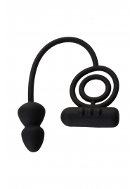 Чёрное эрекционное кольцо с вибропулькой и анальным хвостом - Erotist Adult Toys - в Грозном купить с доставкой