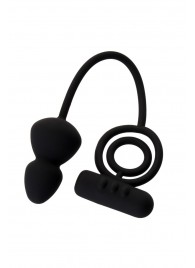 Чёрное эрекционное кольцо с вибростимулятором и анальным хвостом - Erotist Adult Toys - в Грозном купить с доставкой