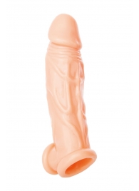 Телесная насадка на пенис с фиксацией мошонки - 18,5 см. - ToyFa - в Грозном купить с доставкой