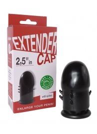 Чёрный латексный удлинитель пениса 2.5 in с шипиками - Sitabella - в Грозном купить с доставкой