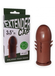 Коричневый латексный удлинитель пениса 3.5 in с шипиками - Sitabella - в Грозном купить с доставкой