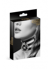 Чёрный тройной чокер с большим кольцом - Bijoux Pour Toi - купить с доставкой в Грозном