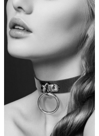 Узенький ошейник из полиуретана с кольцом - Bijoux Pour Toi - купить с доставкой в Грозном