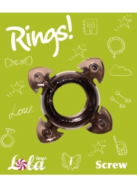 Чёрное эрекционное кольцо Rings Screw - Lola Games - в Грозном купить с доставкой