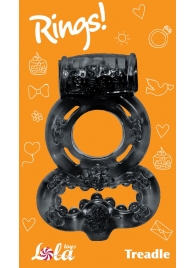 Чёрное эрекционное кольцо Rings Treadle с подхватом - Lola Games - в Грозном купить с доставкой