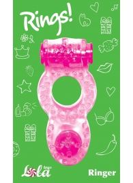Розовое эрекционное кольцо с вибрацией Rings Ringer - Lola Games - в Грозном купить с доставкой
