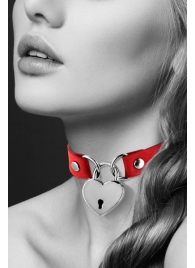 Красный чокер с замком в форме сердца - Bijoux Pour Toi - купить с доставкой в Грозном