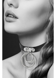Черный чокер с двумя кольцами - Bijoux Pour Toi - купить с доставкой в Грозном