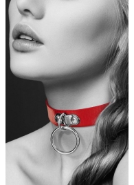 Красный узенький чокер с кольцом - Bijoux Pour Toi - купить с доставкой в Грозном