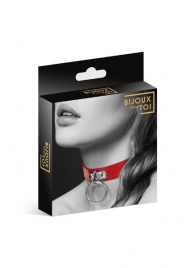 Красный узенький чокер с кольцом - Bijoux Pour Toi - купить с доставкой в Грозном