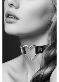 Чёрный чокер с кольцом в форме сердца - Bijoux Pour Toi - купить с доставкой в Грозном