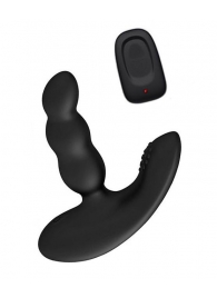 Черный силиконовый стимулятор простаты Levett Nitoc с пультом ДУ - Levett - в Грозном купить с доставкой