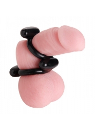 Двойное эрекционное кольцо Dual Stretch To Fit Cock and Ball Ring - XR Brands - в Грозном купить с доставкой