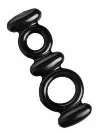 Двойное эрекционное кольцо Dual Stretch To Fit Cock and Ball Ring - XR Brands - в Грозном купить с доставкой