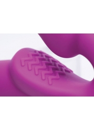 Ярко-розовый безремневой вибрострапон Evoke Vibrating Strapless Silicone Strap-on Dildo - XR Brands - купить с доставкой в Грозном