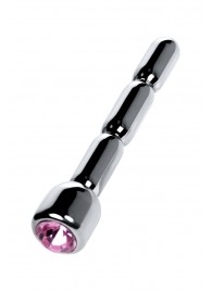 Серебристый уретральный плаг со стразом - 7 см. - ToyFa - купить с доставкой в Грозном