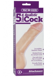 Насадка-реалистик для трусиков Vac-U-Lock 5  Realistic - 12,7 см. - Doc Johnson - купить с доставкой в Грозном