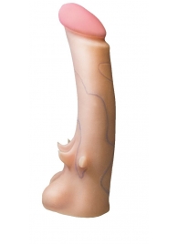 Телесная насадка REAL Standard с усиками на основании - 19 см. - LOVETOY (А-Полимер) - купить с доставкой в Грозном