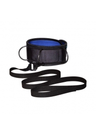 Чёрно-синий неопреновый ошейник с поводком - Sitabella - купить с доставкой в Грозном