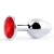 Серебристая анальная пробка с красным стразом - 7,2 см. - Anal Jewelry Plug - купить с доставкой в Грозном