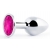 Серебристая анальная пробка с малиновым кристаллом - 7,2 см. - Anal Jewelry Plug - купить с доставкой в Грозном