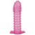 Гелевая розовая насадка с шипами - 12 см. - Toyfa Basic - в Грозном купить с доставкой