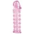 Гелевая розовая насадка на фаллос с шипами - 12 см. - Toyfa Basic - в Грозном купить с доставкой
