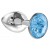 Малая серебристая анальная пробка Diamond Light blue Sparkle Small с голубым кристаллом - 7 см. - Lola Games - купить с доставкой в Грозном
