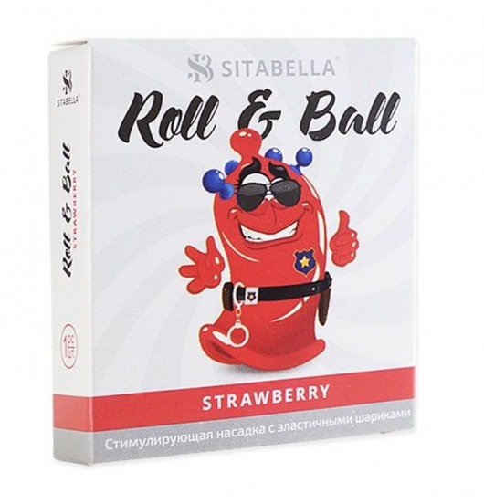 Стимулирующий презерватив-насадка Roll   Ball Strawberry - Sitabella - купить с доставкой в Грозном
