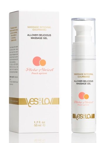 Универсальный массажный гель-смазка Allover Delicious Massage Gel с ароматом персика и аброкоса - 50 мл. - YESforLOV - купить с доставкой в Грозном