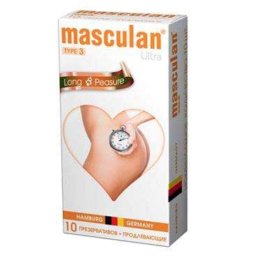 Розовые презервативы Masculan Ultra Long Pleasure с колечками, пупырышками и продлевающим эффектом - 10 шт. - Masculan - купить с доставкой в Грозном