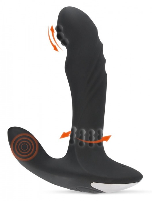 Черный вибромассажер простаты с функцией римминга Plug with Perineum Stimulator - 16,6 см. - Orion - в Грозном купить с доставкой
