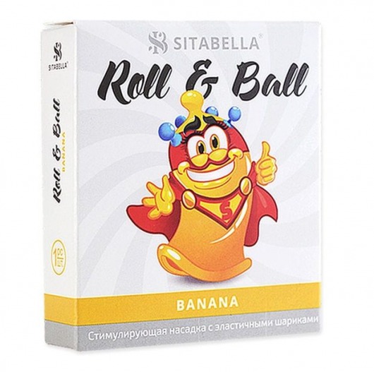 Стимулирующий презерватив-насадка Roll   Ball Banana - Sitabella - купить с доставкой в Грозном