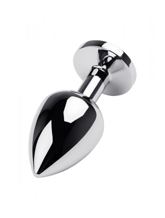 Серебристая коническая анальная пробка с красным кристаллом - 8 см. - ToyFa - купить с доставкой в Грозном